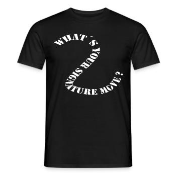 whats your signature move white - Männer T-Shirt - Schwarz - Vorne - AI Model Male 178 light (178cm)