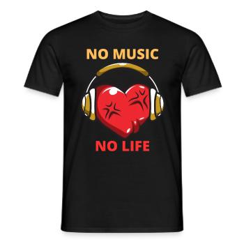 Pour les passionnés de musique: No Music No Life - T-shirt homme - noir - Devant - AI Model Male 178 light (178cm)