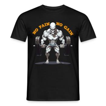Musculation squelette No Pain No Gain - T-shirt homme - noir - Devant - AI Model Male 178 light (178cm)