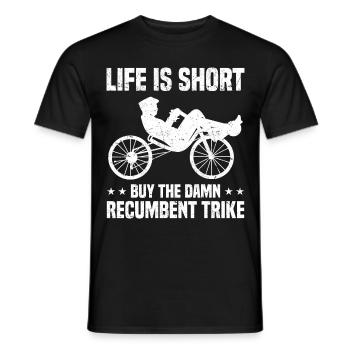 Velomobil | Recumbent Trike Triker Sport Geschenk - Männer T-Shirt - Schwarz - Vorne - AI Model Male 178 light (178cm)