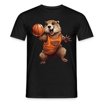Marmotte de basket-ball - T-shirt homme - noir - Devant - AI Model Male 178 light (178cm)