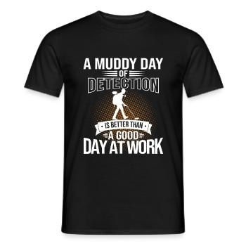 Treasure Hunter Metal Detector - Men's T-Shirt - black - Front - AI Model Male 178 light (178cm)
