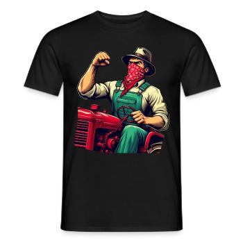 Tracteur Vintage Révolutionnaire Rural - T-shirt homme - noir - Devant - AI Model Male 178 light (178cm)