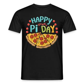 Pizza Pi Day Math Teacher Mathematicians - Men's T-Shirt - black - Front - AI Model Male 178 light (178cm)