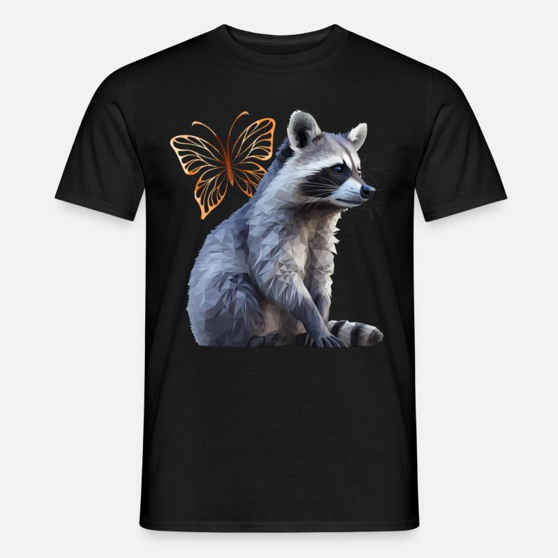 Waschbär - Männer T-Shirt - Schwarz