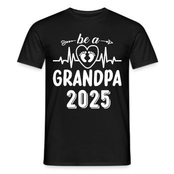 Werdender Opa 2025, Herzschlag, Opa 2025 - Männer T-Shirt - Schwarz - Vorne - AI Model Male 178 light (178cm)