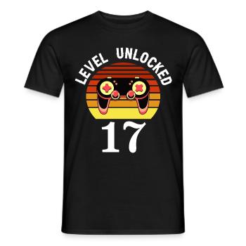 Level 17 unlocked 17 Geburtstag 17 Jahre alt - Männer T-Shirt - Schwarz - Vorne - AI Model Male 178 light (178cm)