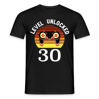 Level 30 unlocked 30 Birthday 30 years old - Men's T-Shirt - black - Front - AI Model Male 178 light (178cm)
