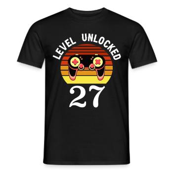 Level 27 unlocked 27 Birthday 27 years old - Men's T-Shirt - black - Front - AI Model Male 178 light (178cm)