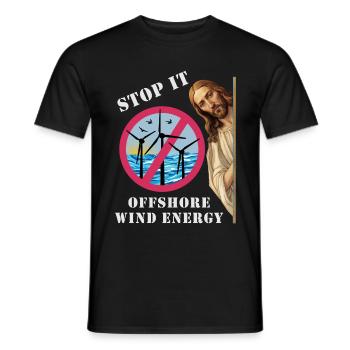 Offshore Windenergie Stopp - Männer T-Shirt - Schwarz - Vorne - AI Model Male 178 light (178cm)