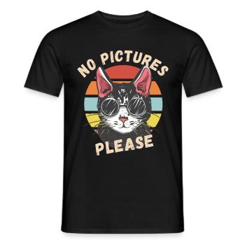 Keine Bilder bitte - Männer T-Shirt - Schwarz - Vorne - AI Model Male 178 light (178cm)