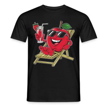 Apfel - Männer T-Shirt - Schwarz - Vorne - AI Model Male 178 light (178cm)
