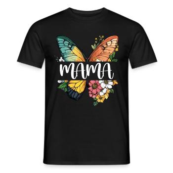 Maman papillon fleurs Meilleure maman Fête des mères - T-shirt homme - noir - Devant - AI Model Male 178 light (178cm)