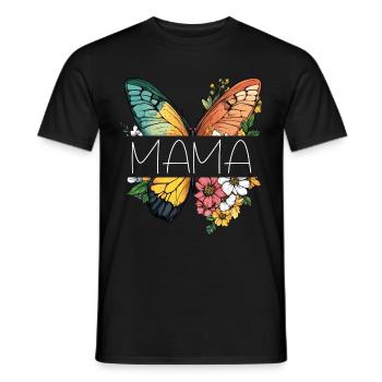Mom Butterfly Flowers Best Mom Mother's Day - Men's T-Shirt - black - Front - AI Model Male 178 light (178cm)