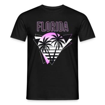 Florida USA Miami Amerika Sommer Palmen Neon Bunt - Männer T-Shirt - Schwarz - Vorne - AI Model Male 178 light (178cm)