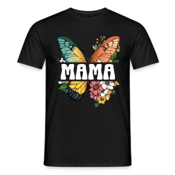 Maman papillon fleurs Meilleure maman Fête des mères - T-shirt homme - noir - Devant - AI Model Male 178 light (178cm)