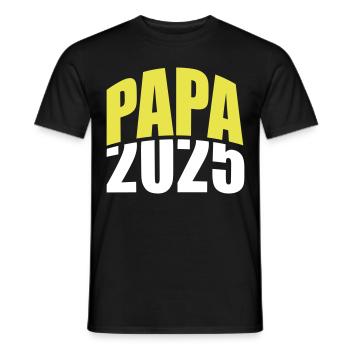 Papa 2025 - Männer T-Shirt - Schwarz - Vorne - AI Model Male 178 light (178cm)
