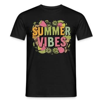 Ambiance estivale - T-shirt homme - noir - Devant - AI Model Male 178 light (178cm)