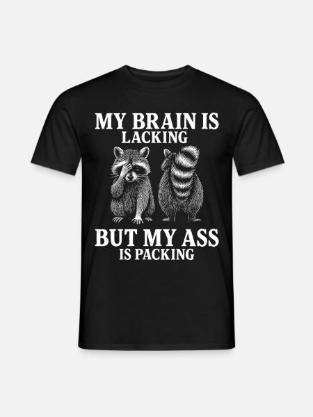 Sarkastischer Meme-Humor-Waschbär - Männer T-Shirt - Schwarz