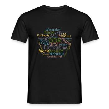 DDR Ostalgie Wörtersammlung - Männer T-Shirt - Schwarz - Vorne - AI Model Male 178 light (178cm)