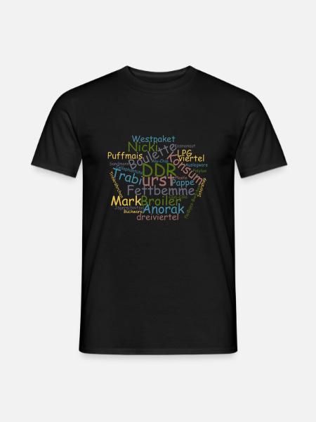 DDR Ostalgie Wörtersammlung - Männer T-Shirt - Schwarz