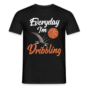 Panier de basket sport joueur - T-shirt homme - noir - Devant - AI Model Male 178 light (178cm)