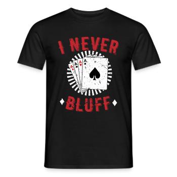 Poker Spiel Karten Casino Maennerabend Chips - Männer T-Shirt - Schwarz - Vorne - AI Model Male 178 light (178cm)