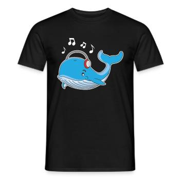 Wal Meer Tier Wasser Tierschutz Musik Fisch Säuger - Männer T-Shirt - Schwarz - Vorne - AI Model Male 178 light (178cm)