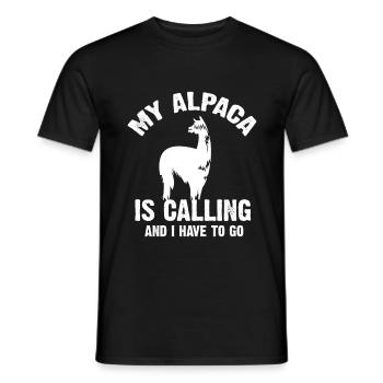 T-shirt d'appel d'alpaga - T-shirt homme - noir - Devant - AI Model Male 178 light (178cm)