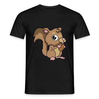 Écureuil animaux enfants fantaisie amour biscuits doux - T-shirt homme - noir - Devant - AI Model Male 178 light (178cm)
