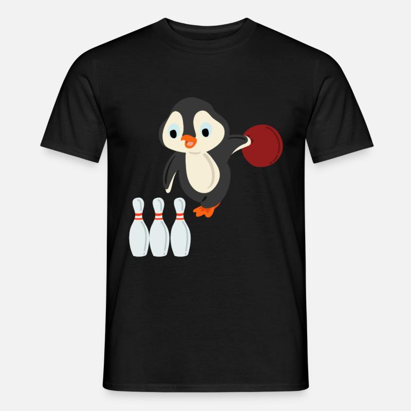 Bowling Pinguin - Männer T-Shirt - Schwarz