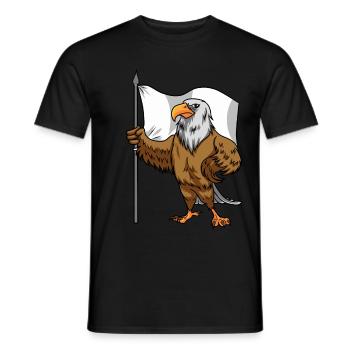 Proud Eagle with Peace Flag Bald Eagle - Men's T-Shirt - black - Front - AI Model Male 178 light (178cm)