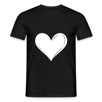 Herz - Männer T-Shirt - Schwarz - Vorne - AI Model Male 178 light (178cm)