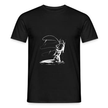 Angler - Männer T-Shirt - Schwarz - Vorne - AI Model Male 178 light (178cm)