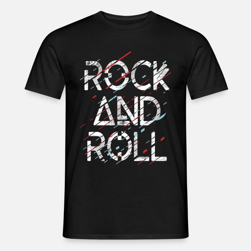 ROCK AND ROLL - Männer T-Shirt - Schwarz