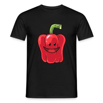Poivrons poivrons légumes végétal alimentaire - T-shirt homme - noir - Devant - AI Model Male 178 light (178cm)