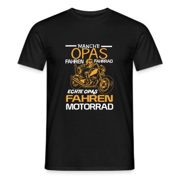Manche Opas fahren Fahrrad - Echte fahren Motorrad - Männer T-Shirt - Schwarz - Vorne - AI Model Male 178 light (178cm)