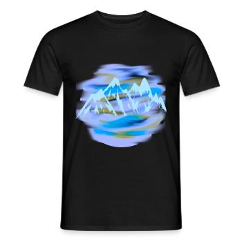 mountains mountain mountains peaks mountains rocks nature horit - Men's T-Shirt - black - Front - AI Model Male 178 light (178cm)