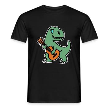 Guitar Gittarist Dino Music Music School - Men's T-Shirt - black - Front - AI Model Male 178 light (178cm)