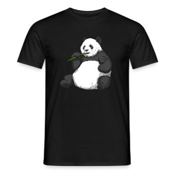 Gros panda cadeau panda ours ours bambou environnement - T-shirt homme - noir - Devant - AI Model Male 178 light (178cm)