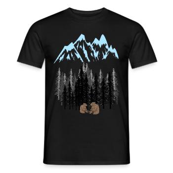 Mountain Gebirge Natur Berge Wildnis Bären - Männer T-Shirt - Schwarz - Vorne - AI Model Male 178 light (178cm)