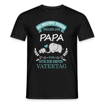 Première fête des pères - Éléphant - T-shirt homme - noir - Devant - AI Model Male 178 light (178cm)