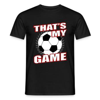 Football Soccer Sports Game - Men's T-Shirt - black - Front - AI Model Male 178 light (178cm)