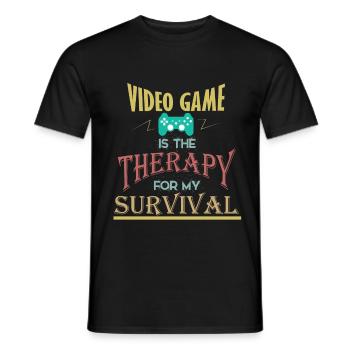 Videogame Therapie Gaming Gamer Zocker Geschenk - Männer T-Shirt - Schwarz - Vorne - AI Model Male 178 light (178cm)