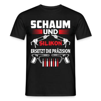 Maurer Handwerker Handwerk Heim SCHAUM UND SILIKON - Männer T-Shirt - Schwarz - Vorne - AI Model Male 178 light (178cm)