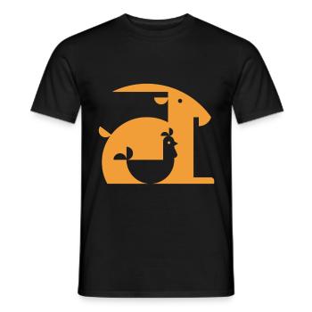 Ziege oder Hahn Illusion Optik Täuschung Geschenk - Männer T-Shirt - Schwarz - Vorne - AI Model Male 178 light (178cm)