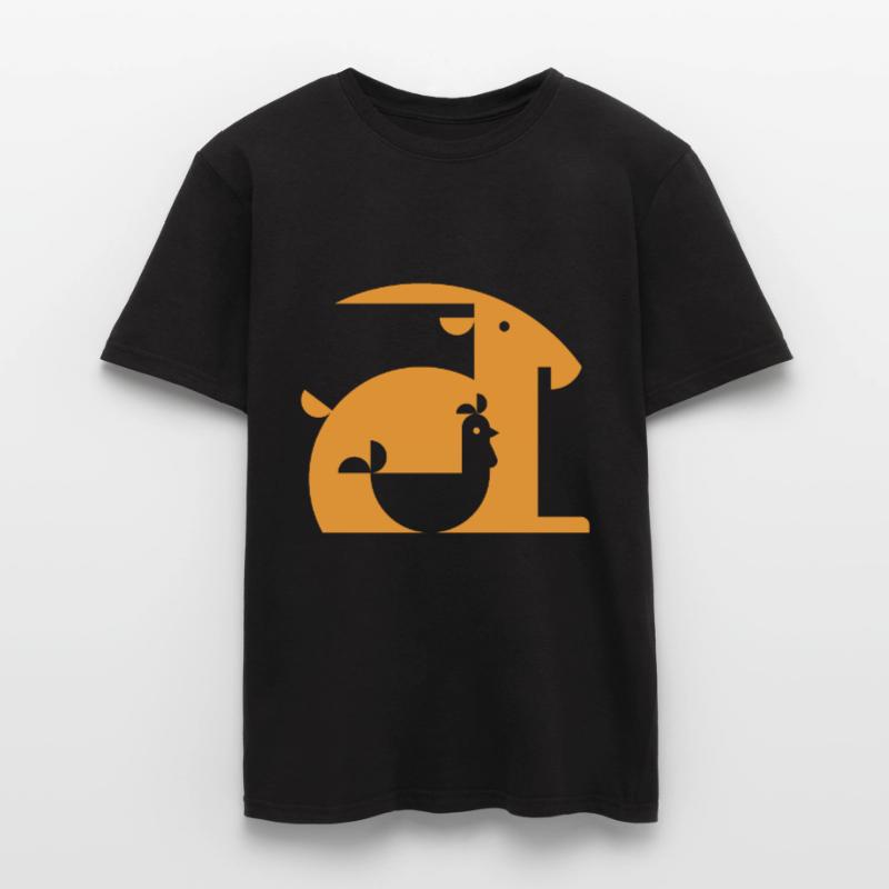 Ziege oder Hahn Illusion Optik Täuschung Geschenk Männer T-Shirt