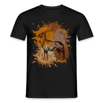 Antilope Wildtier Afrika Safari Savanne Jagd - Männer T-Shirt - Schwarz - Vorne - AI Model Male 178 light (178cm)
