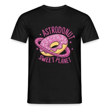 ASTRODONUT SWEET PLANET - Men's T-Shirt - black - Front - AI Model Male 178 light (178cm)