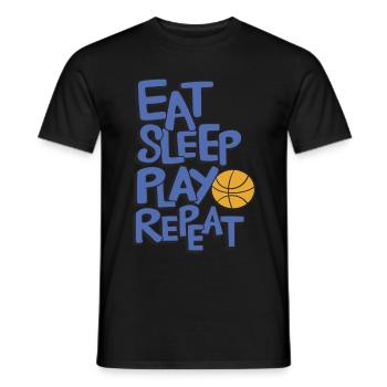 EAT SLEEP PLAY BASKETBALL REPEAT - Männer T-Shirt - Schwarz - Vorne - AI Model Male 178 light (178cm)